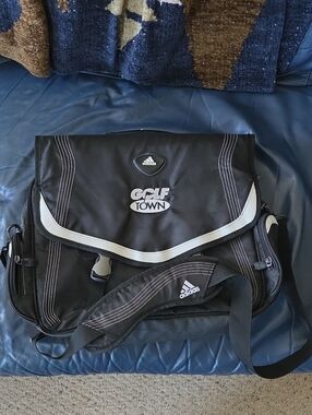 adidas Black Messenger Bag with Gray Trim